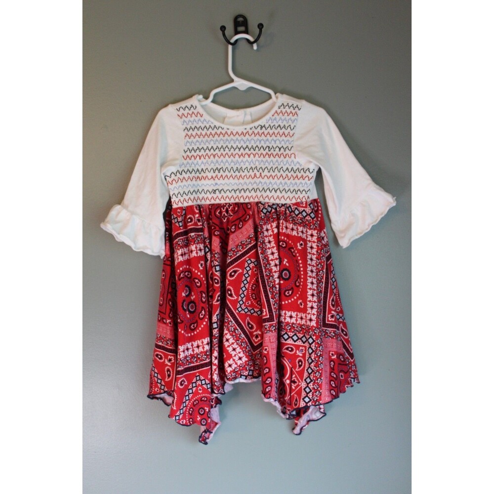 Goodlad Handkerchief Red White Blue Bandana Long-sleeved Girls Size 4